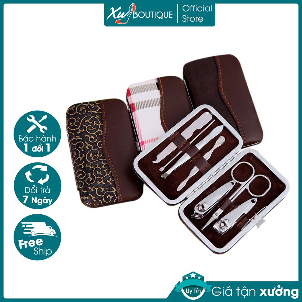 Bộ Kiềm,Bấm,Cắt Móng Tay 7 Món Da