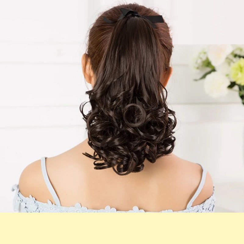 Tóc giả cột xoăn đuôi 38cm D15S, tóc giả nữ Sỉ 40k