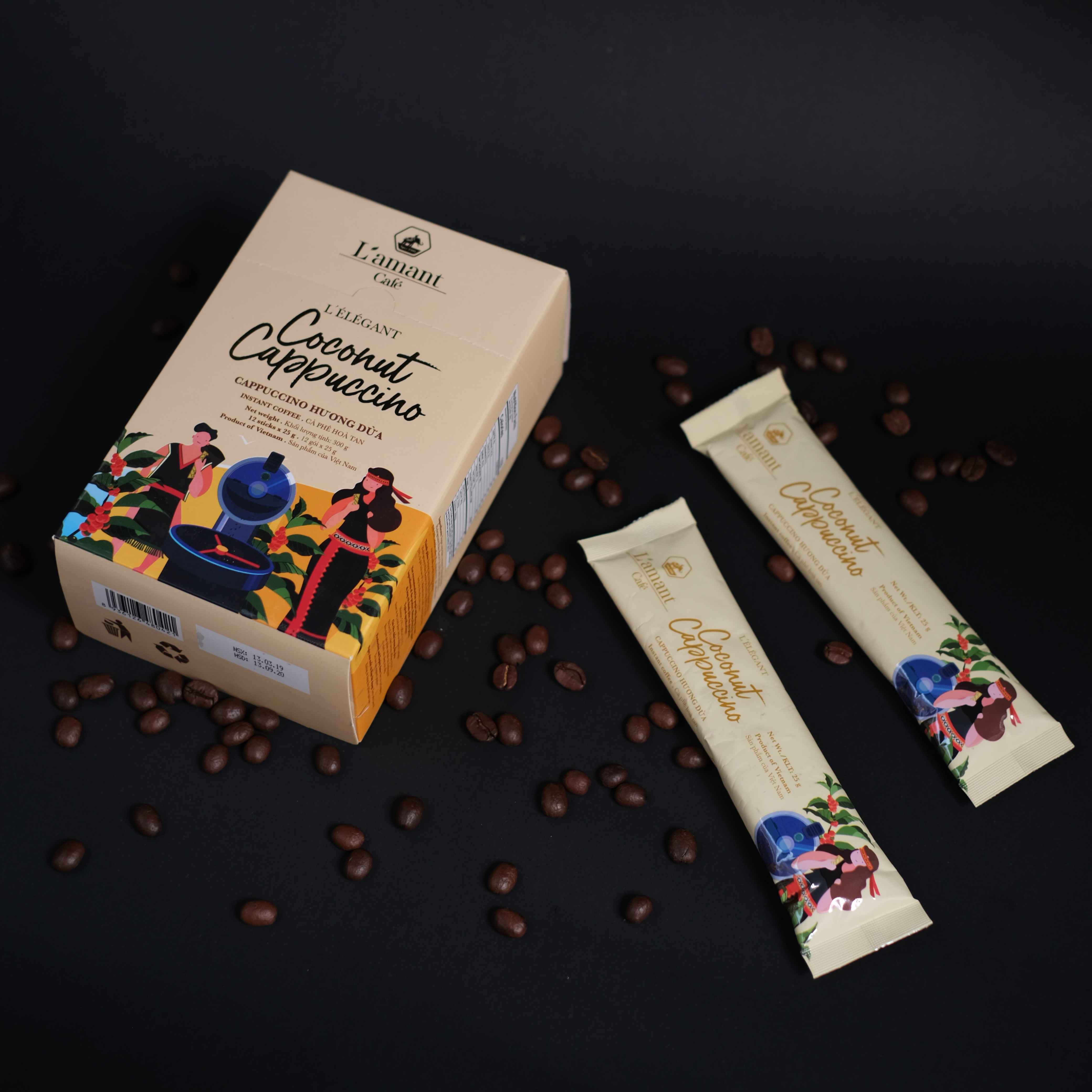 [NEW] Cà Phê Cappuccino Vị Dừa Hòa Tan – Hương Dừa Tự Nhiên, Bọt Sữa Mịn