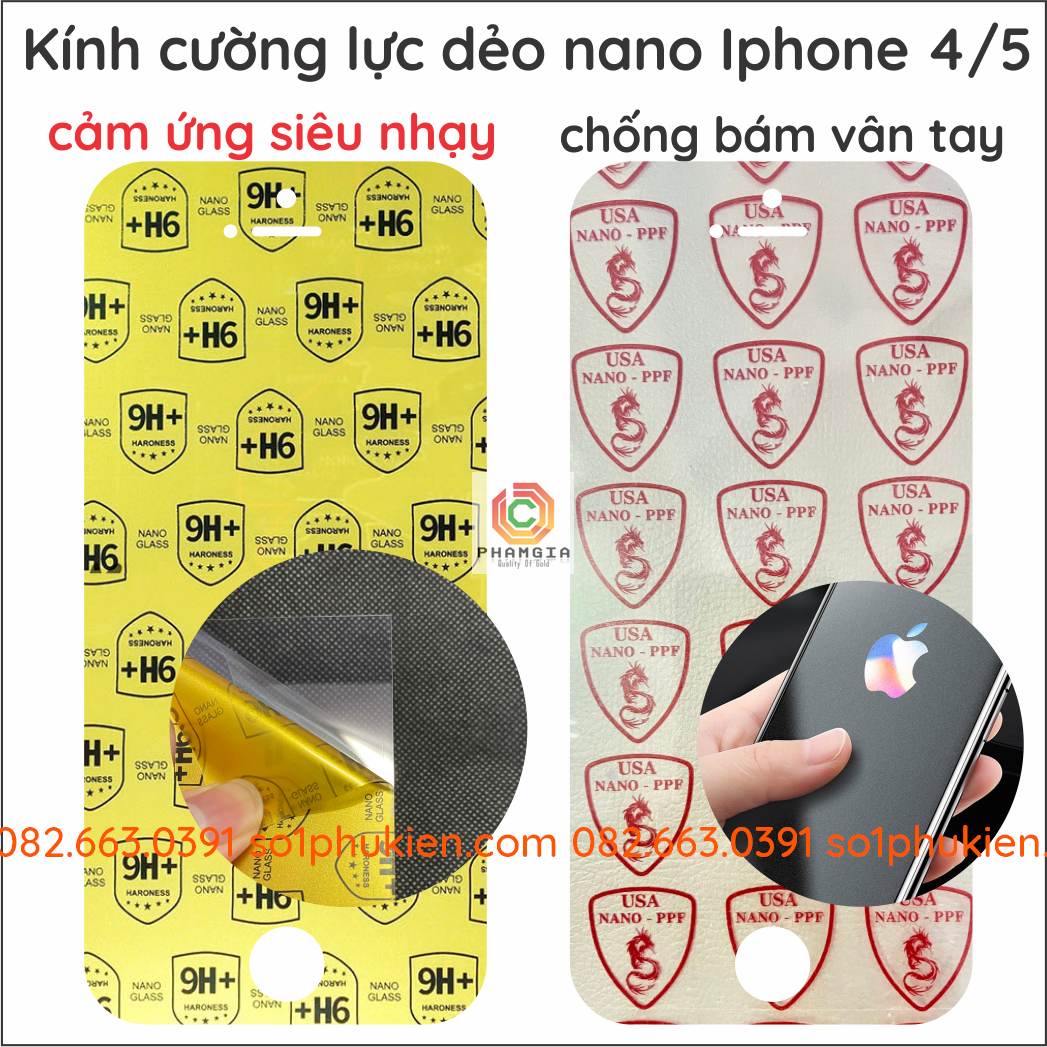 Dán cường lực nano iphone 4 / 4s / 5 / 5s / 5c / iphone se