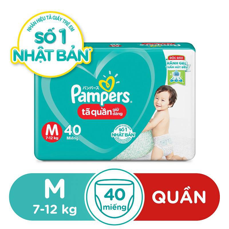 Tã/Bỉm quần Pampers Giữ Dáng Mới M40