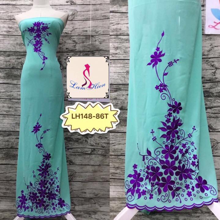 Vải may áo dài thêu rude tà LH148