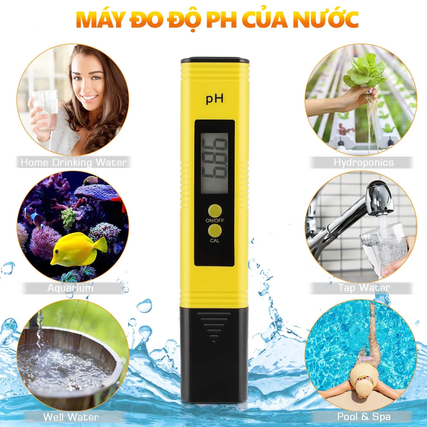 Bút Đo Độ PH - Máy Đo Độ PH Của Nước Cao Cấp Có Màn Hình LED, Có Hộp Đựng, Đo Nhanh, Chính Xác Nước Uống, Nước Máy, Hồ Cá, Bể Cá