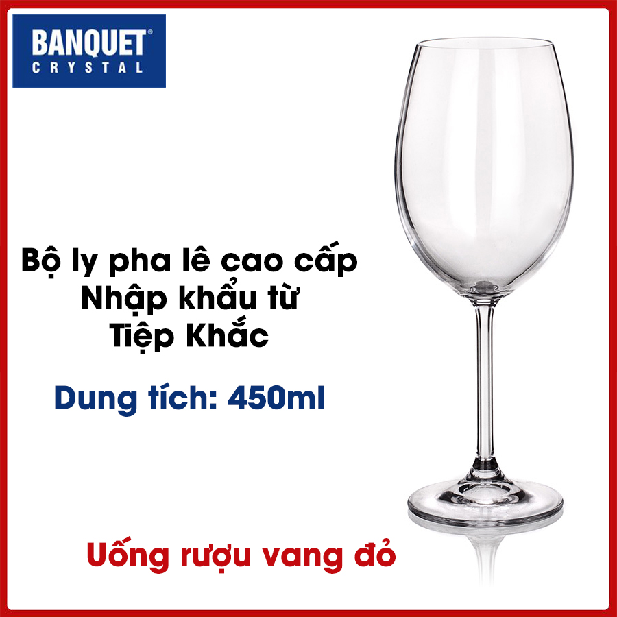 [HCM]Bộ 6 ly pha lê uống vang đỏ dung tích 450ml (DEG450)