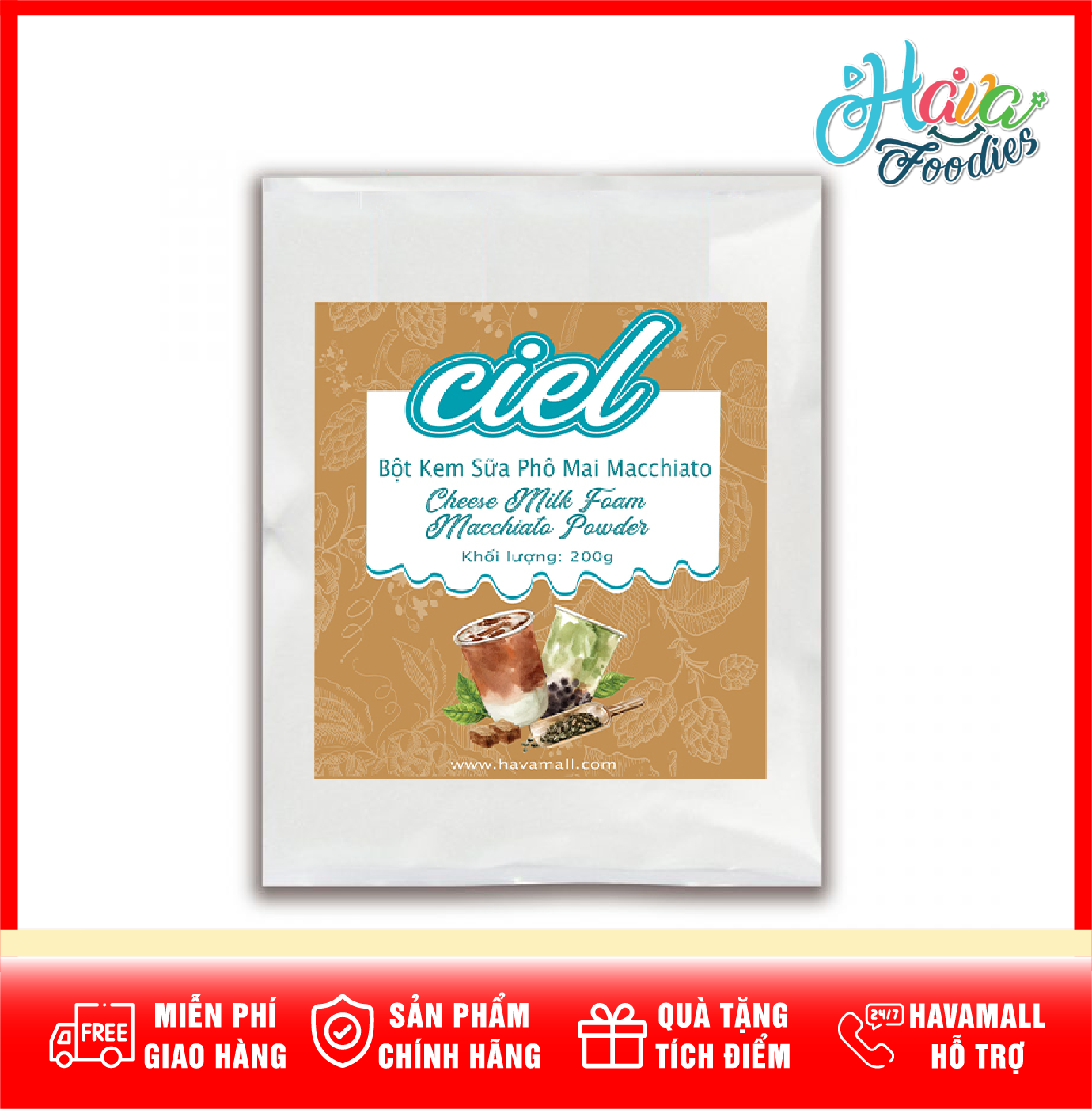 KÈM CÔNG THỨC Bột Kem Sữa Phô Mai Macchiato Ciel 200g Macchiato Cheese