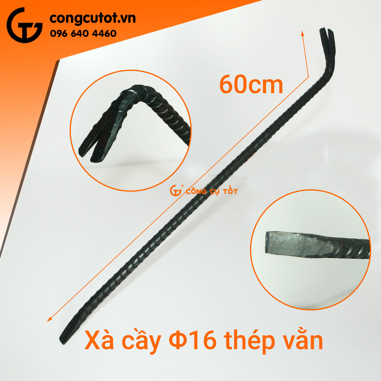 Xà beng 60cm bằng thép vằn Φ16