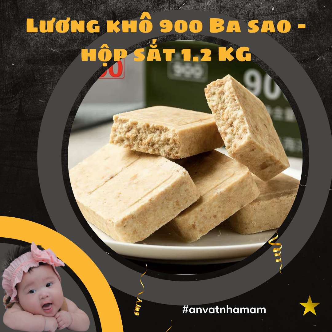 Lương Khô 900 BA SAO [Hộp sắt 1.2 kg]