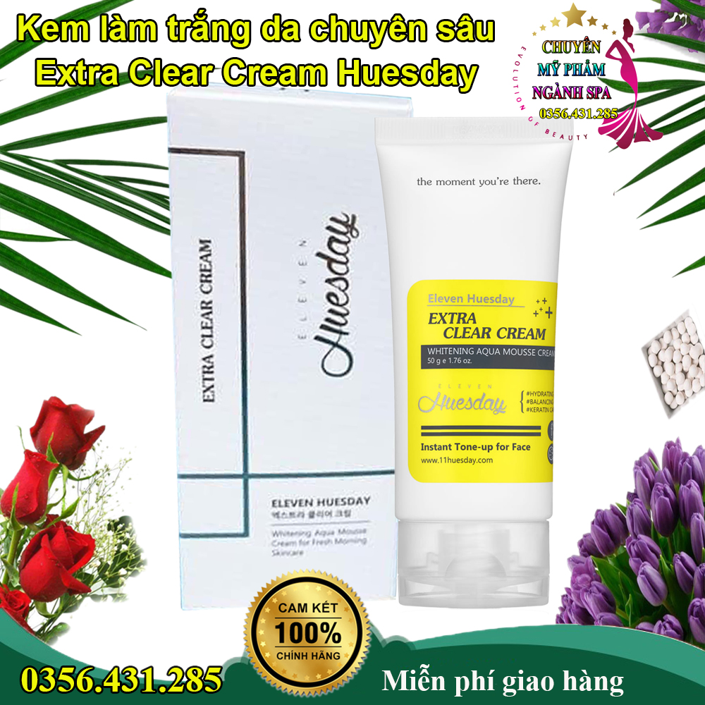 Kem làm trắng da chuyên sâu Extra Clear Cream Huesday