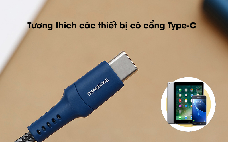 Cáp Type C 1m Mbest DS462X Xanh Navy ( Like New )