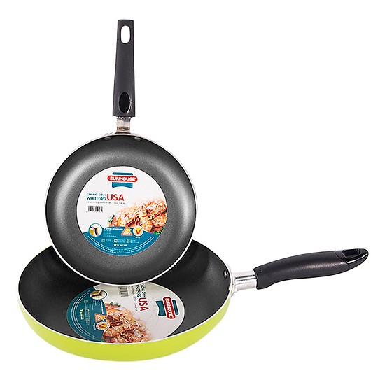 Bộ Đôi Hoàn Hảo - Chảo Siêu Chống Dính Sunhouse (24 -18 cm) - Màu Sampanh Chất liệu nhôm nguyên tấm cao cấp Lòng chảo chống dính tốt