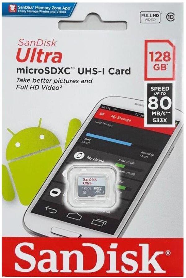 Thẻ Nhớ MicroSDHC San-Disk Ultra 128Gb 64Gb 32Gb 16Gb 8Gb - SP 80MB S
