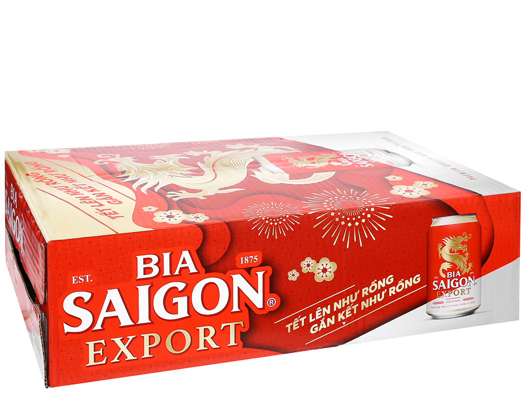 Thùng 24 Lon Bia Sài Gòn Export 330ml