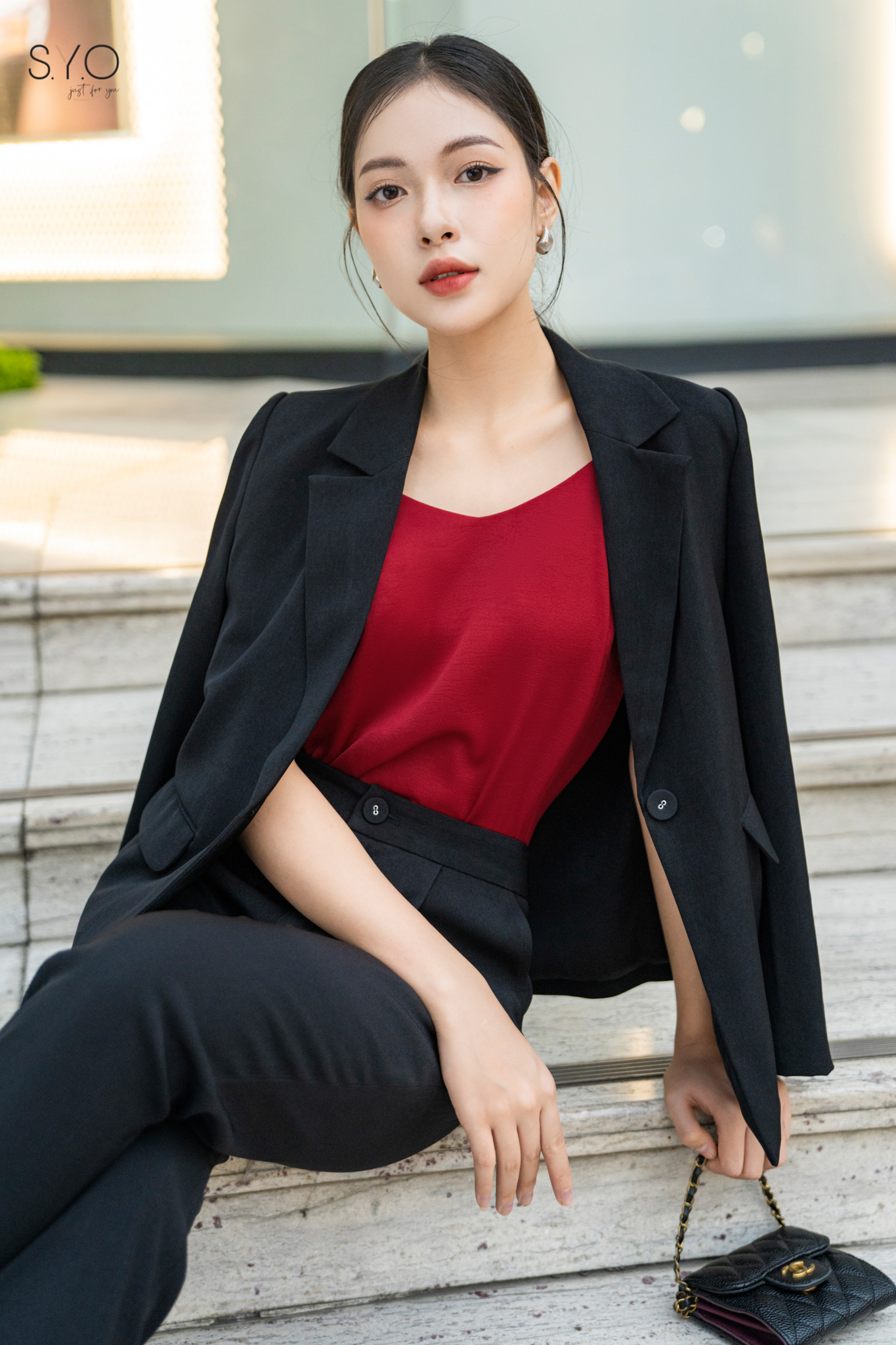 SYO- ÁO BLAZER SUÔNG BASIC CỔ 2 VE B2006-22