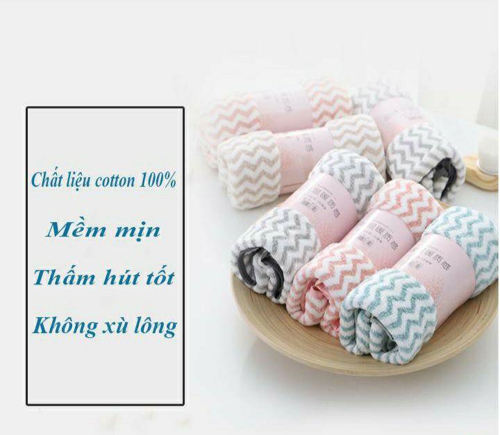 [HCM]Khăn Mặt Lông Cừu Xuất HÀN Vân Kẻ Sọc