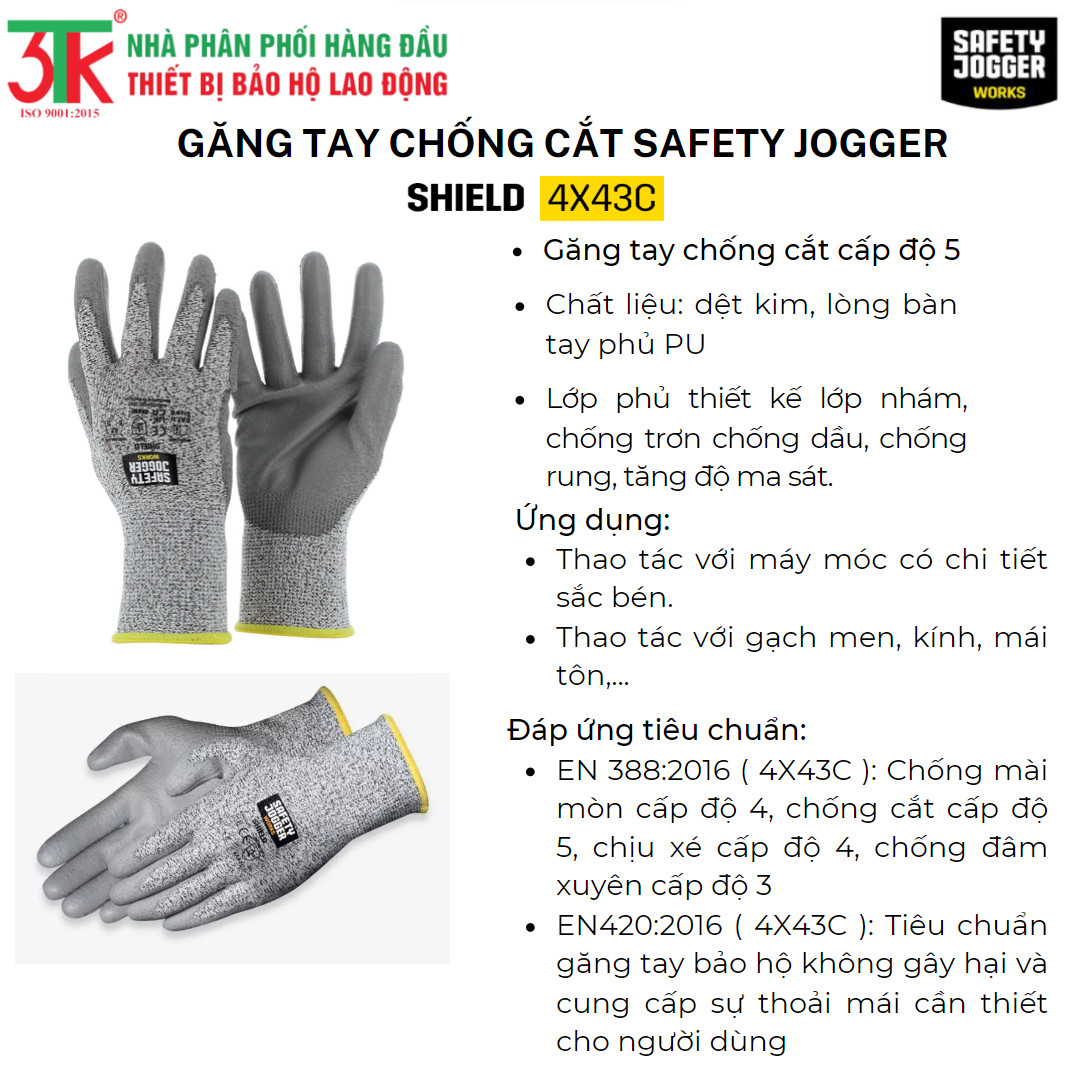 Găng tay Safety Jogger Shield chống cắt cấp độ 5 (C)