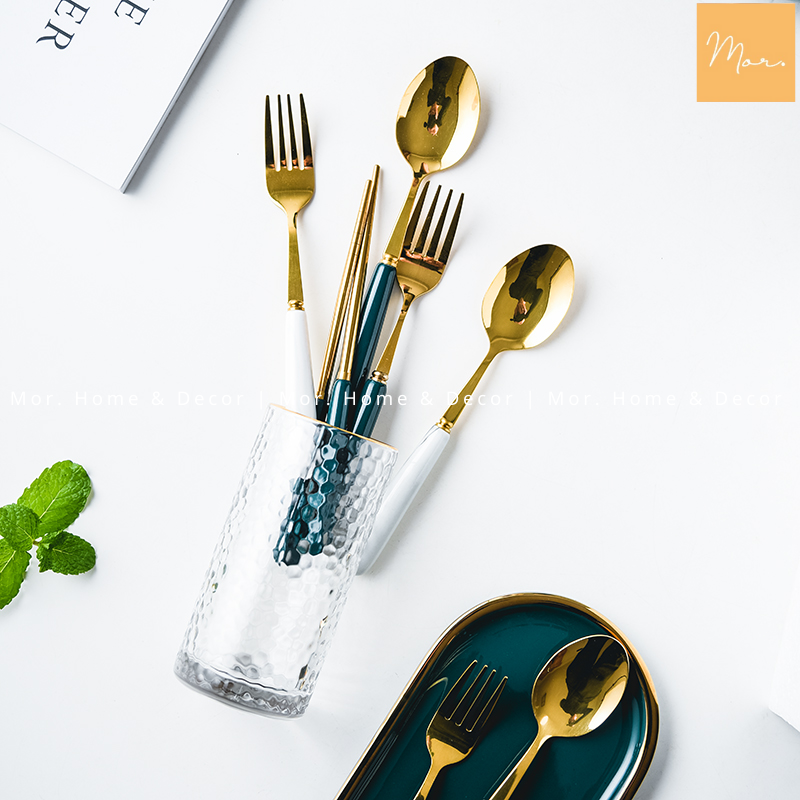 Bộ cốc sứ đựng thìa, dĩa - OD5