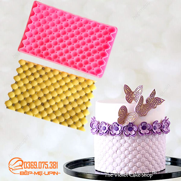 Khuôn silicon ốp mắt cáo làm bánh fondant thạch rau câu xôi đậu