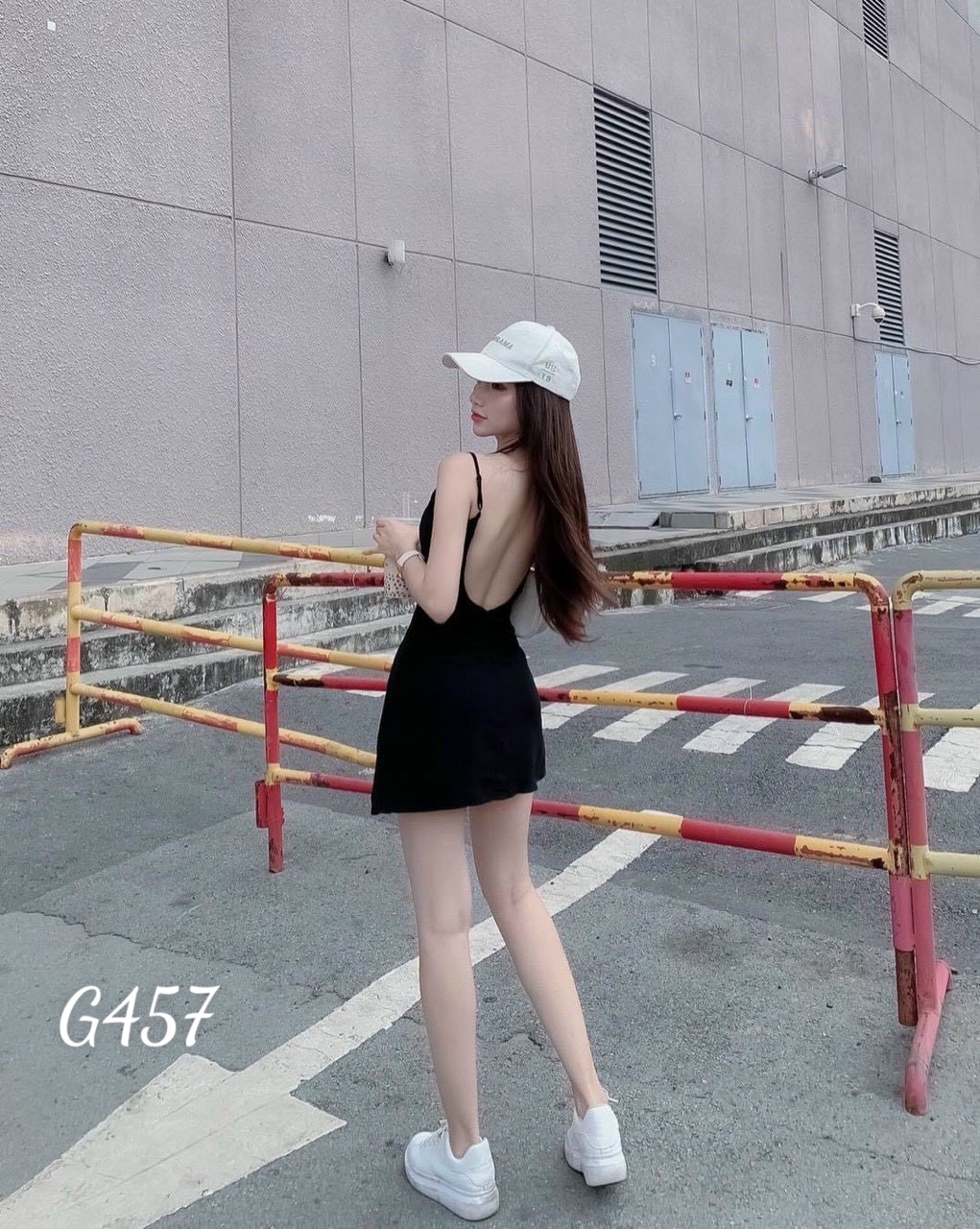 Đầm 2 dây hở lưng lên phom xinh xắn thích hợp đi chơi dạo phố Chất liệu thun gân G457