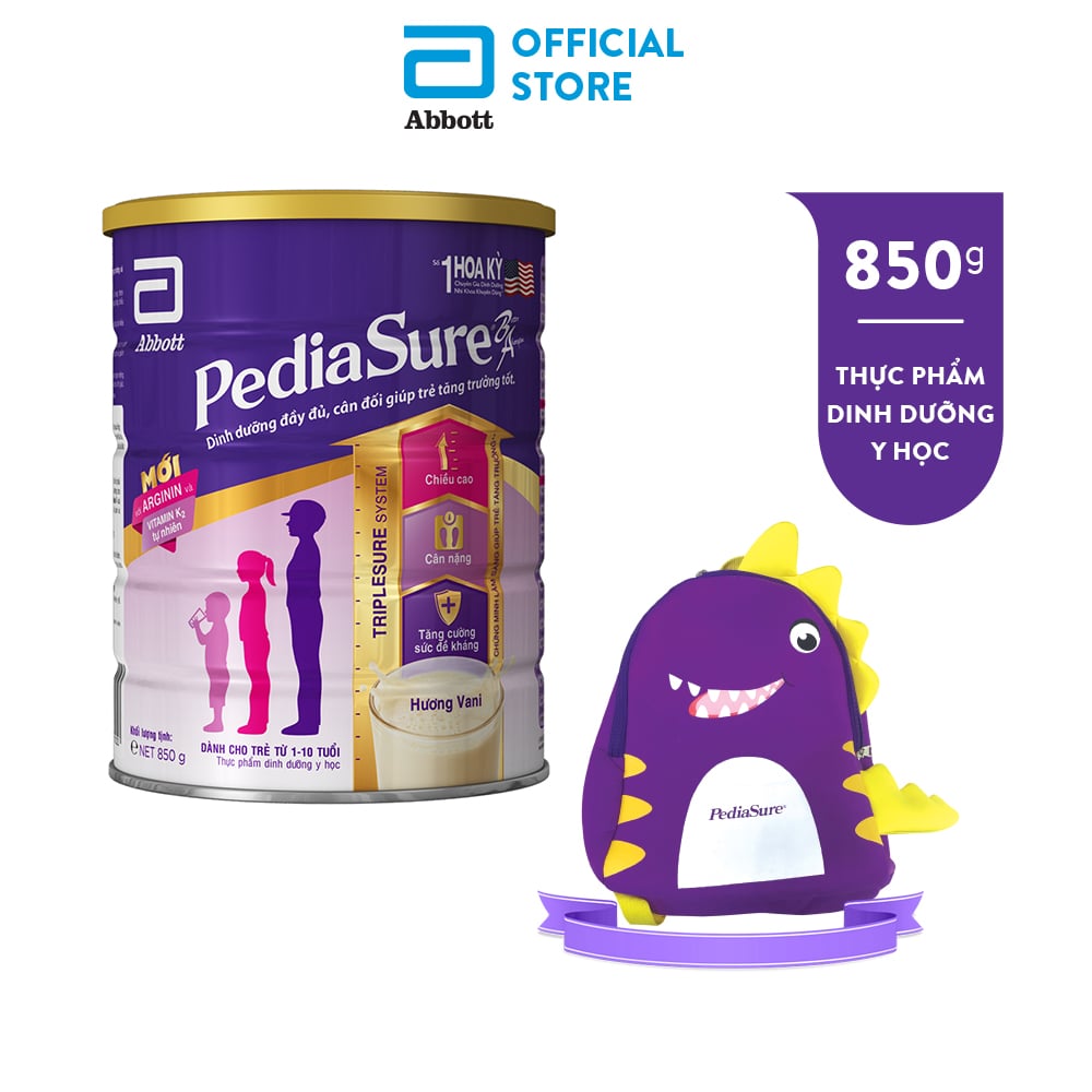 Lon sữa Pediasure 850g tặng balo (mẫu mới)