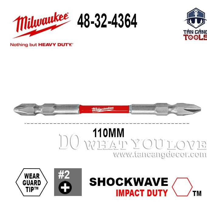 Mũi Bắt Vít Milwaukee PH2 110 mm 48 - 32 - 4364