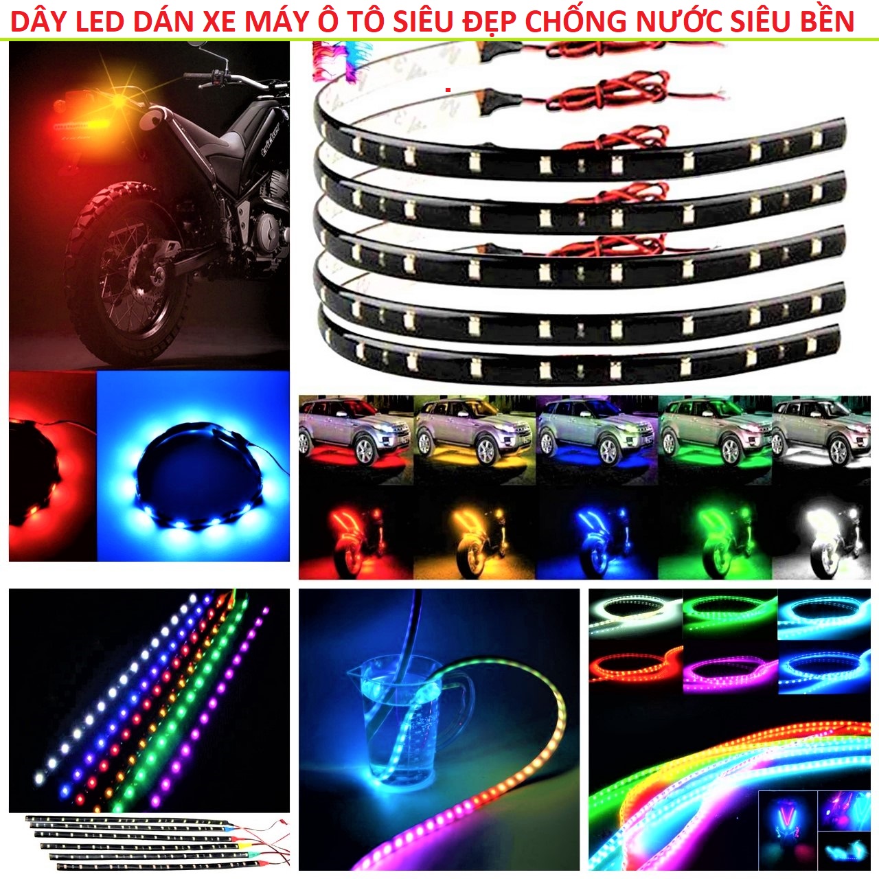 DÂY LED TRANG TRÍ XE MÁY Ô TÔ XE ĐẠP ĐIỆN SIÊU ĐẸP ( COMBO 2 DÂY ) , BỘ 2 ĐÈN LED 30CM DÁN XE MÁY Ô TÔ LOẠI TỐT , ĐÈN TRANG TRÍ XE MÁY Ô TÔ , DÂY LED ĐỘ XE SIÊU ĐẸP NHIỀU MÀU , ĐỒ CHƠI XE MÁY , PHỤ KIỆN XE MÁY