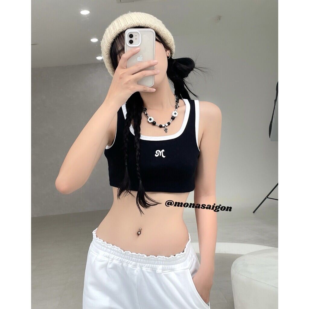 [VOUCHER 12%/149K] Áo croptop thun ba lỗ MONÁ - KABI