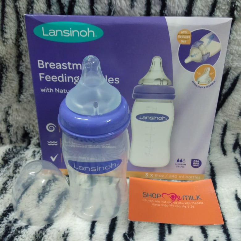 Set 3 bình sữa Lansinoh Momma 160ml 240ml