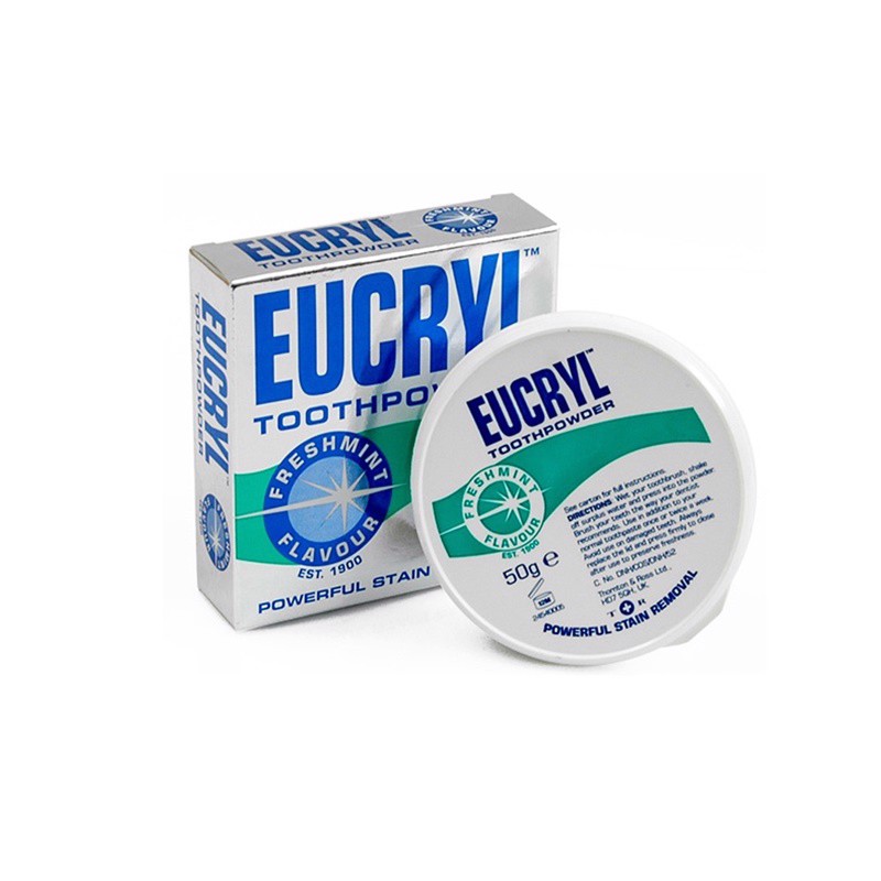 [HCM]Combo kem đánh răng và Bột trắng răng Eucryl Toothpowder 50GR
