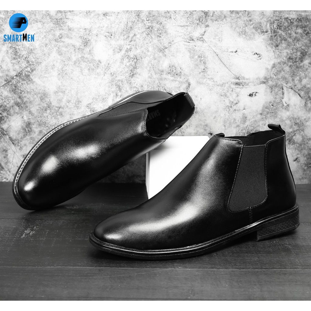 Giày tăng chiều cao SMARTMEN Chealse Boot GD333 (Đen)
