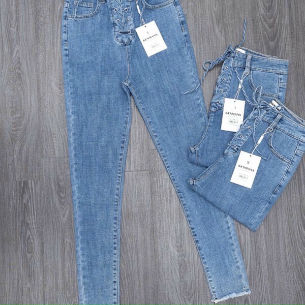 [HCM]Quần jeans nữ đan dây cực tôn dáng
