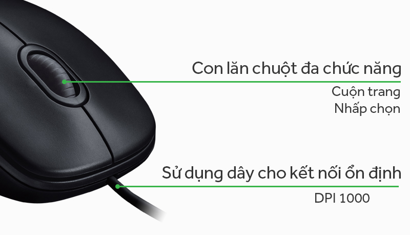 [HCM]Chuột quang Logitech M100R (Đen)