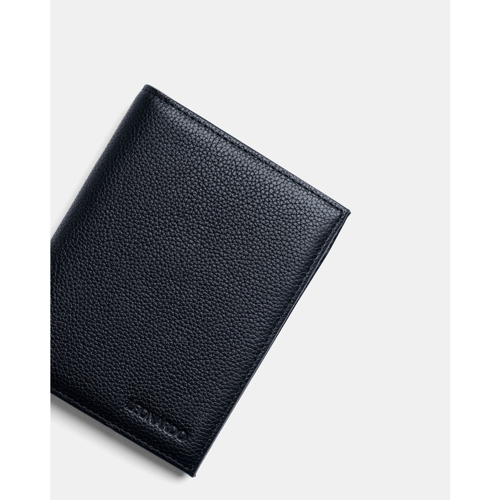 Leonardo Ví Da Grain Unisex Da Bò Thật Nhập Khẩu Mềm Mại Phom Dáng Cổ Điển Đứng Ngang 10 Ngăn