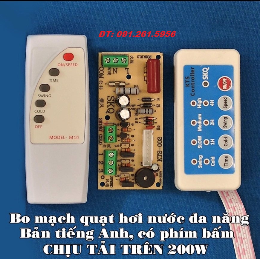 Bo mạch điều khiển từ xa quạt, quạt trần, quạt hơi nước đa năng có nút bấm