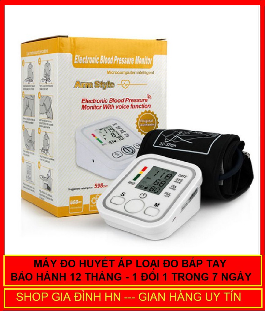 [Giảm 50%] Máy Đo Huyết Áp Bắp Tay Electronic Blood Pressure Monitor - Quà Tặng Cho Ông Bà Bố Mẹ