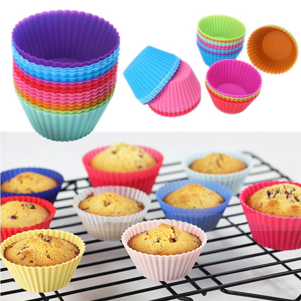 KHUÔN CAKE CUP SILICON HÌNH TRÒN (SET 8 CÁI )
