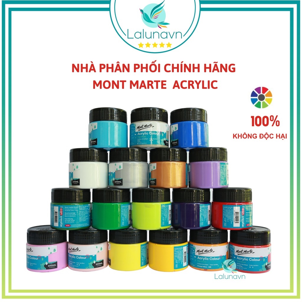 Màu acrylic 3D Mont Marte cao cấp của ÚC 100mlvẽ giầytranh tường Lalunavn
