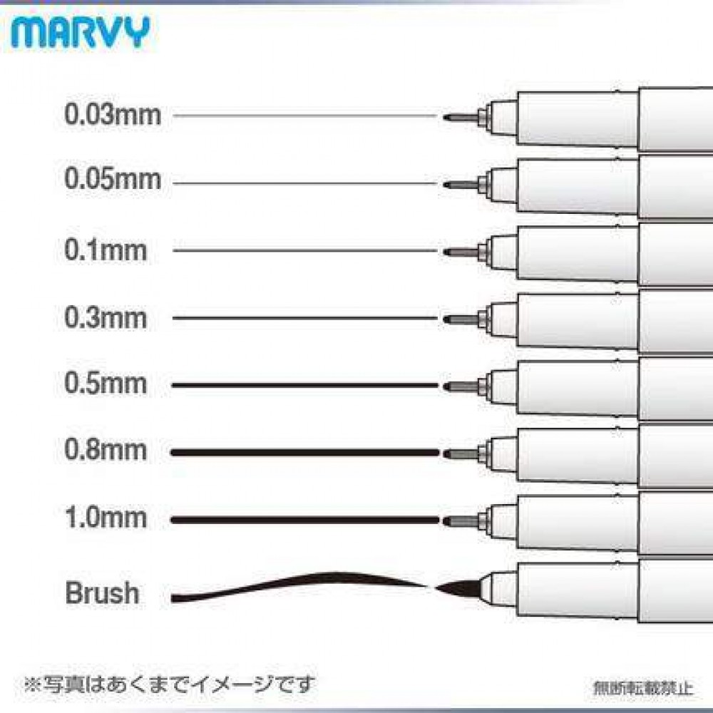 Bút line kỹ thuật Marvy For Drawing - Đen