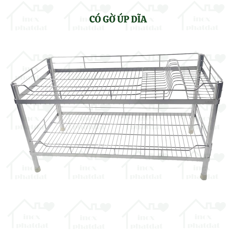 Kệ chén 2 tầng có chân để bàn Inox 304 PHÁT ĐẠT (nhiều size) không rỉ ...