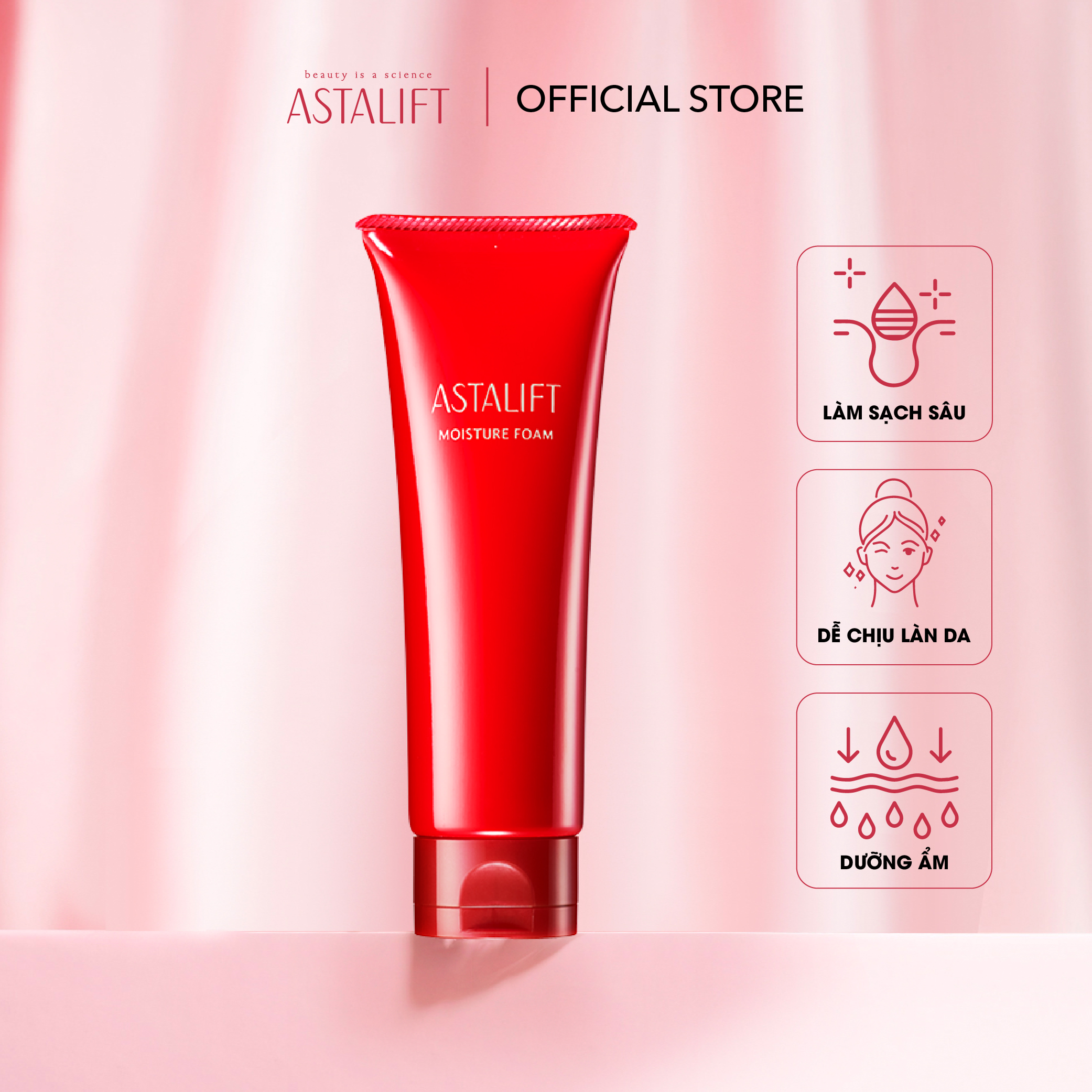 Sữa Rửa Mặt Tạo Bọt Dưỡng Ẩm ASTALIFT Moisture Foam 100ml