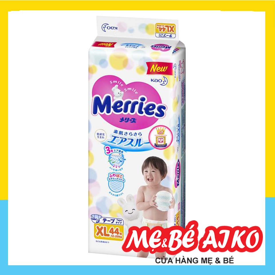 [HCM]TÃ DÁN MERRIES SIZE XL 44 MIẾNG CHO BÉ TỪ 12 - 20 KG