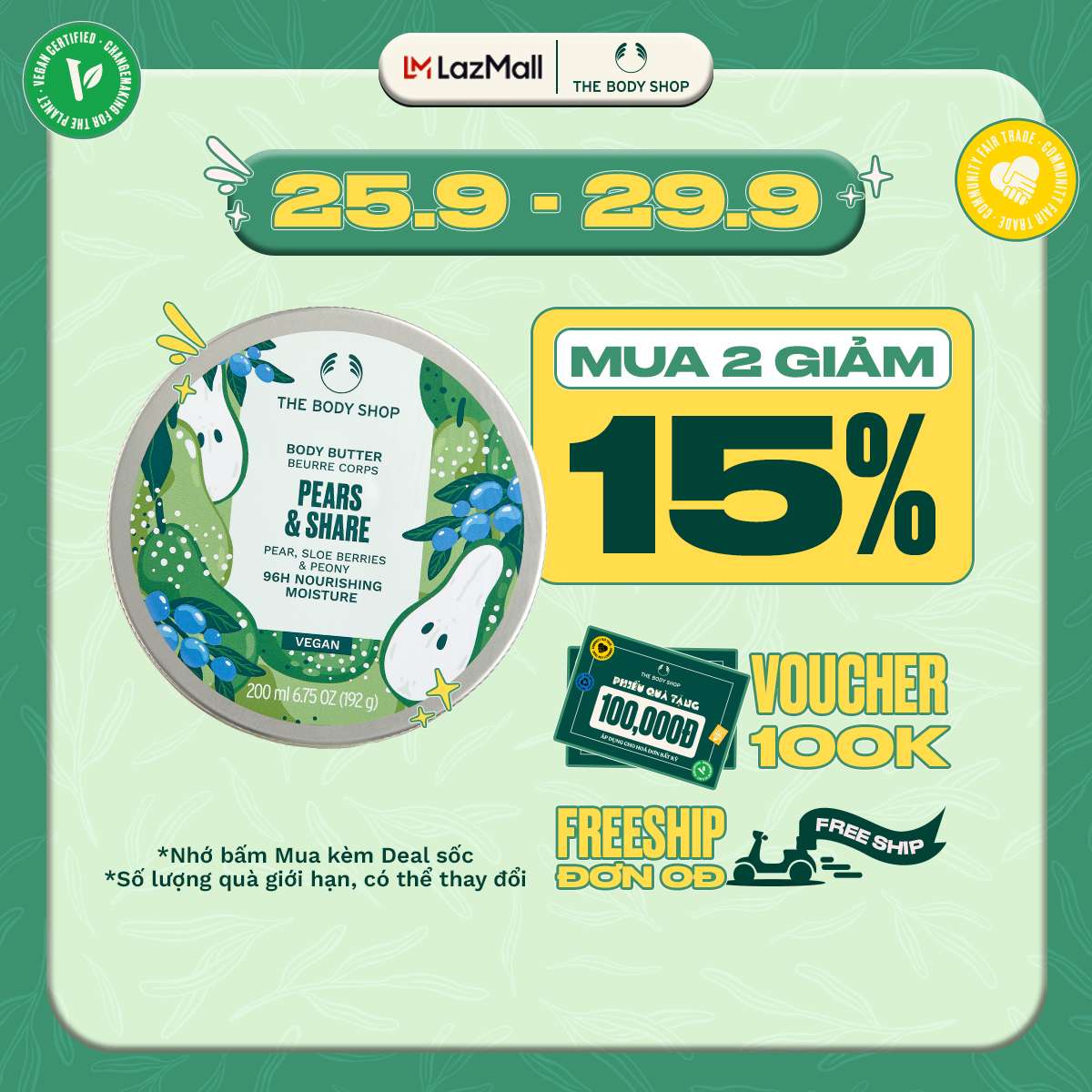 [LIMITED EDITION] Bơ dưỡng thể BODY BUTTER PEAR 200ML