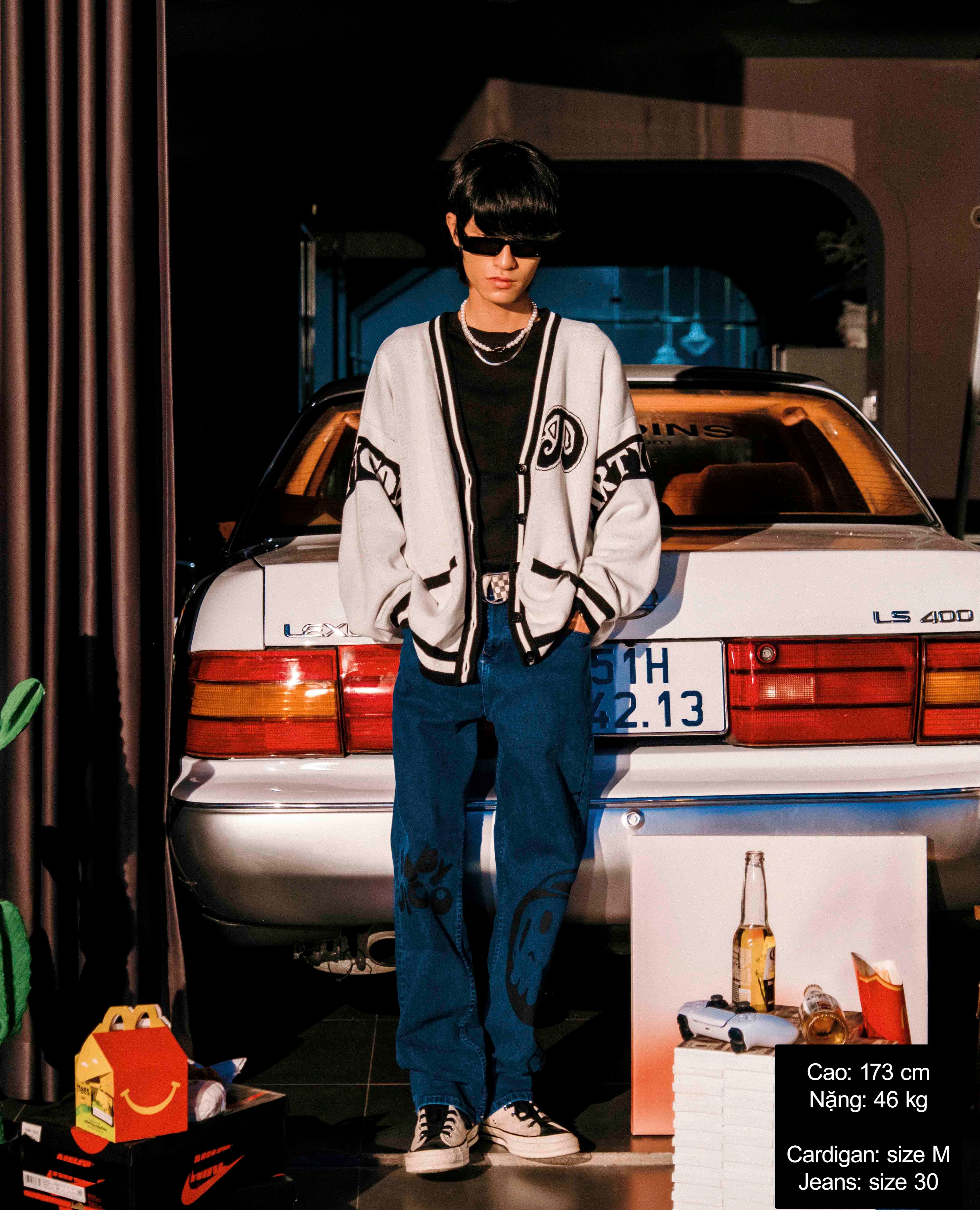 Áo Khoác DirtyCoins JP Knit Cardigan - White