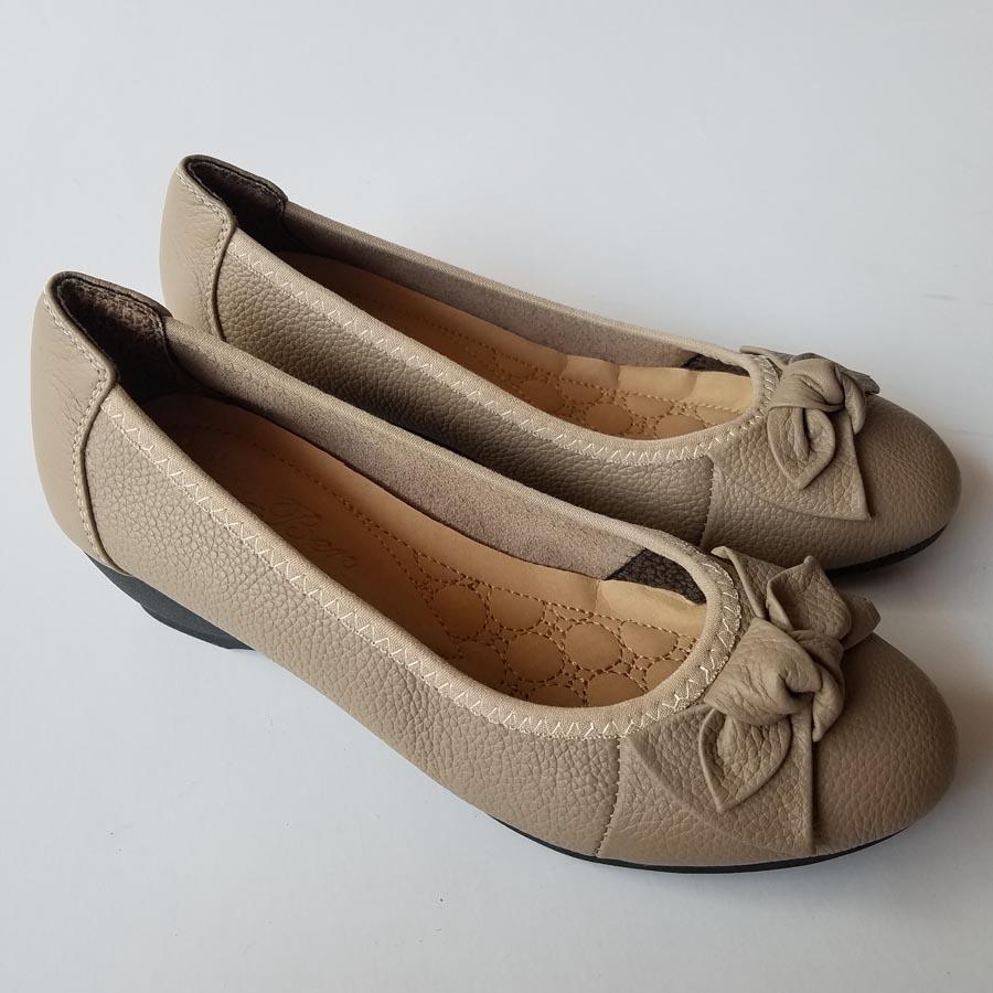 [HCM]Giày búp bê nữ BIGBEN đế xuồng da bò thật cao cấp bảo hành một năm