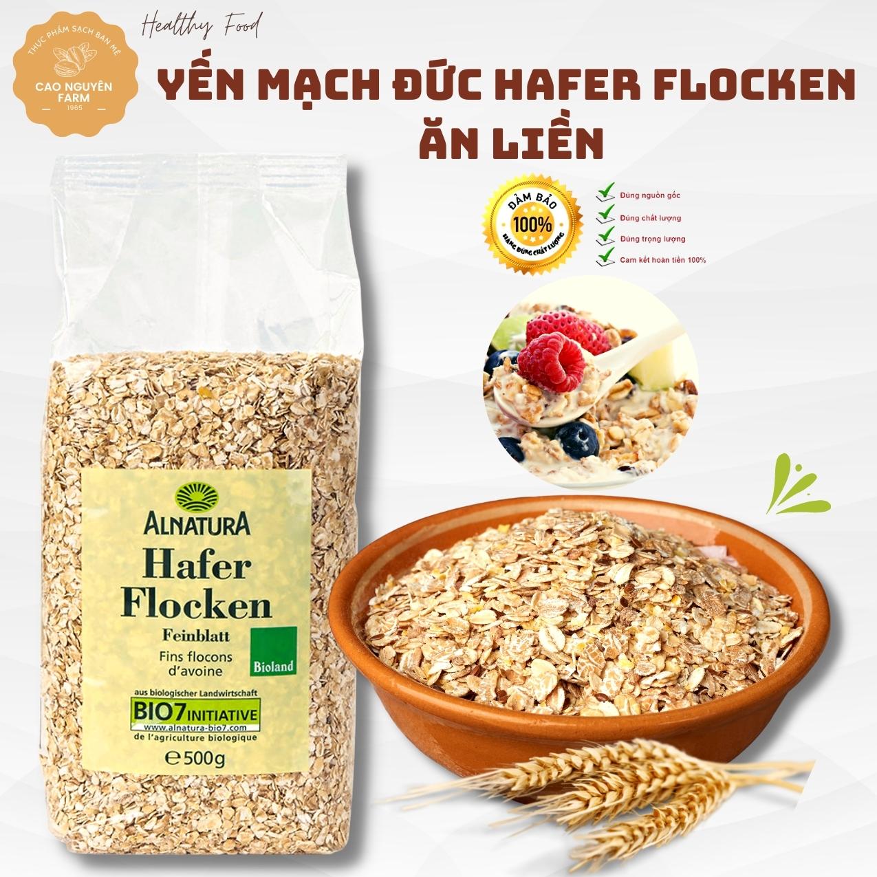Yến mạch hữu cơ Hafer Flocken Bio Alnatura ngũ cốc Ăn Kiêng, Giảm Cân