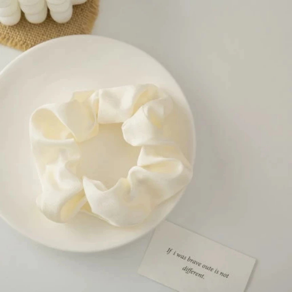 Dây cột tóc Scrunchies vải trơn phong cách Hàn Quốc
