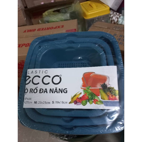 Rổ nhựa chữ nhật đựng đồ kèm chậu