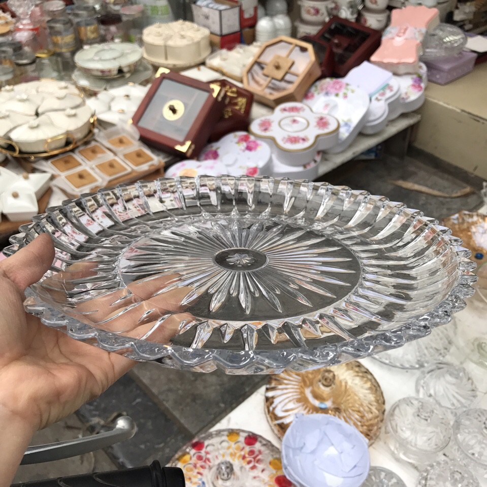Khay Thủy Tinh Trắng 30Cm