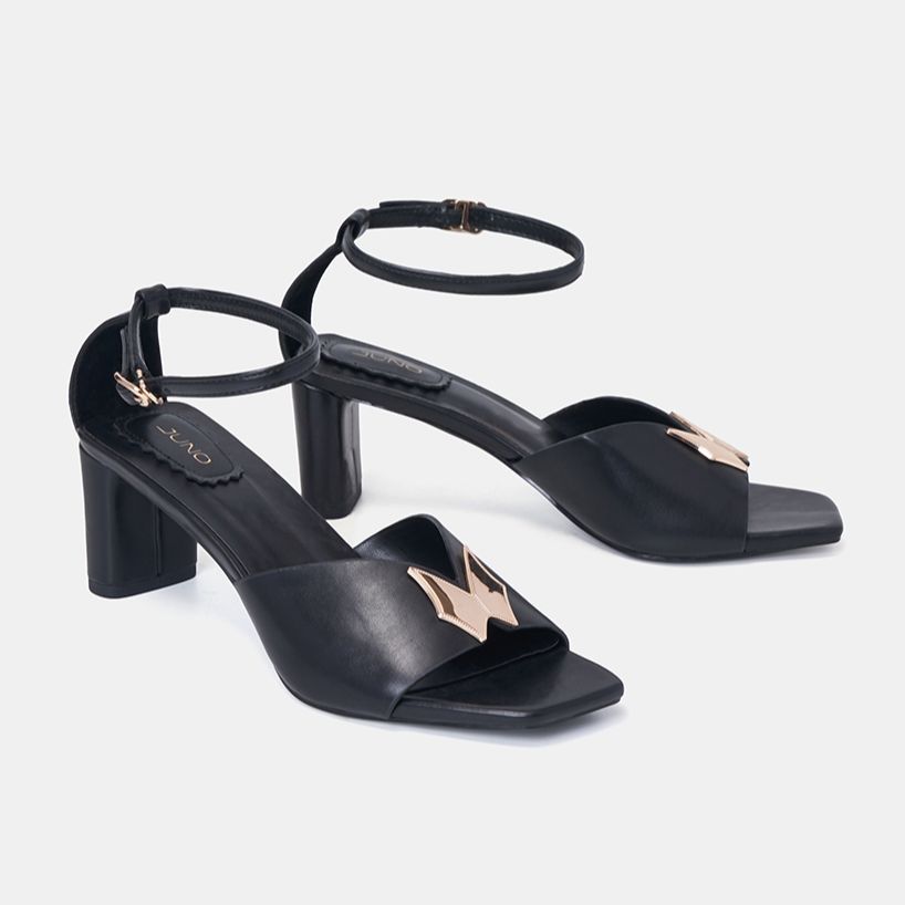 Giày Sandal Nữ 7cm thời Trang JUNO Phối Khoá Trang Trí SD07097