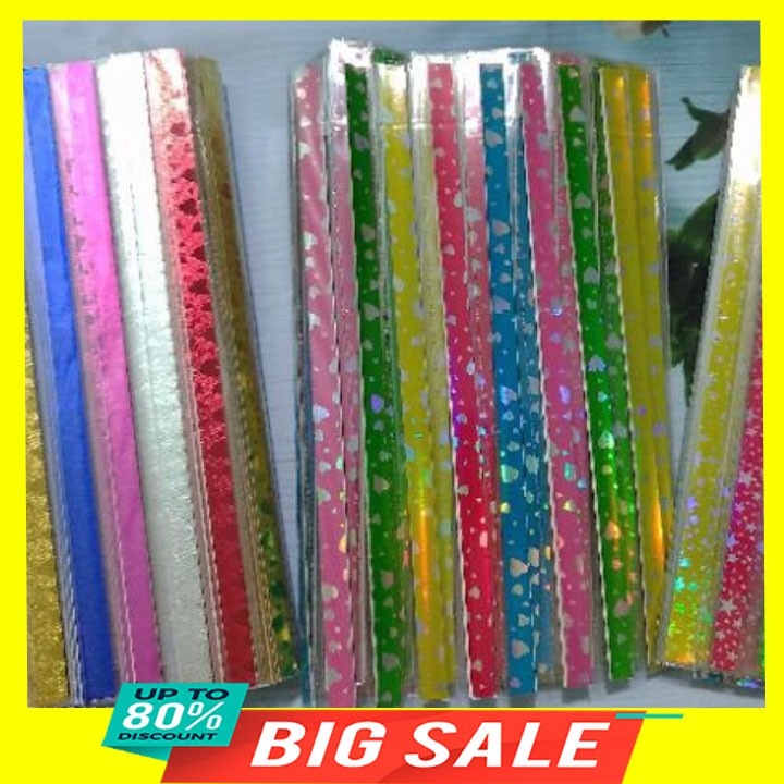 Giấy gấp sao nhiều màu, óng ánh (500 giấy gấp sao)