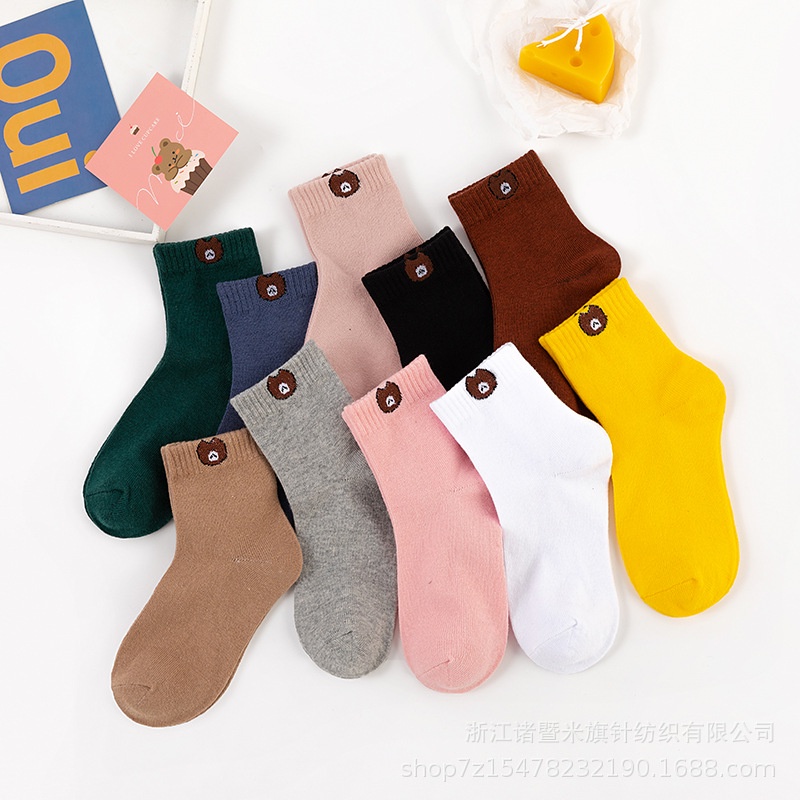 COMBO 10 Đôi Tất Gấu Cổ Ngắn (kèm túi gấu)